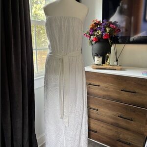 Express Strapless White Jumpsuit